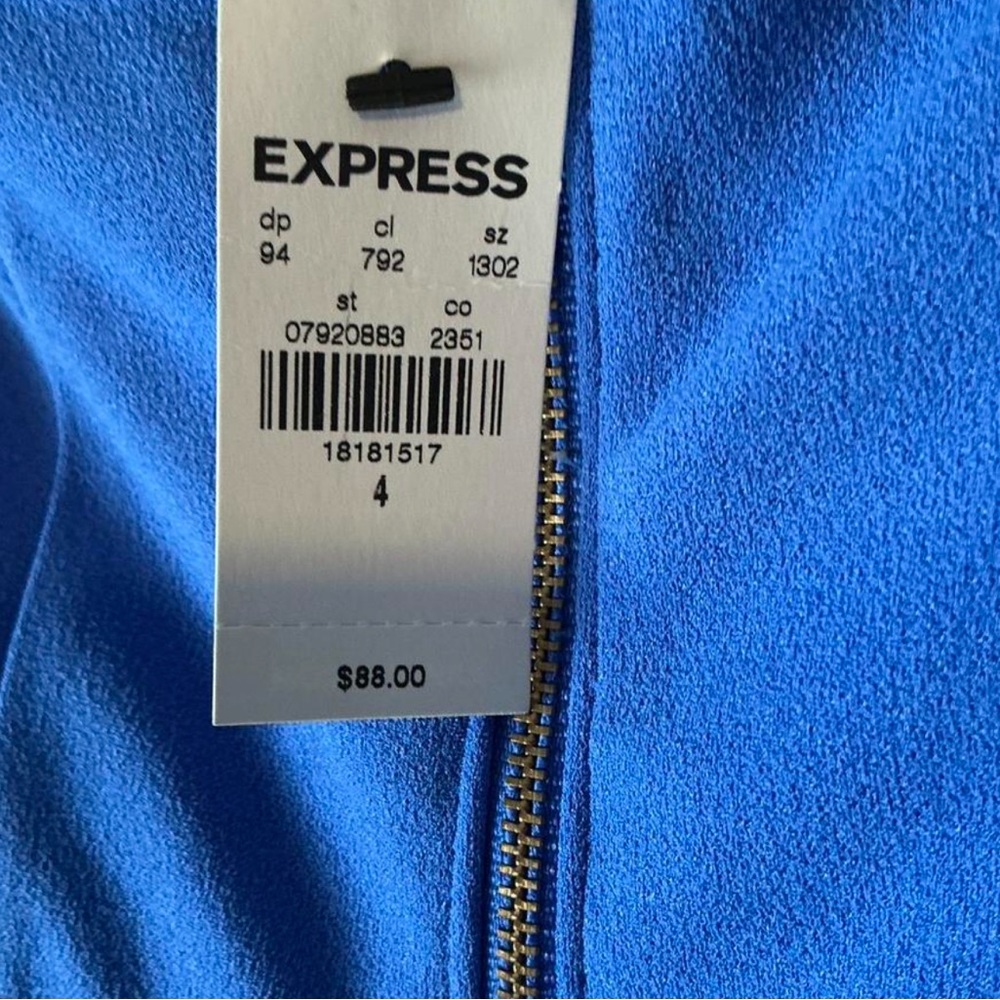 Express Vibrant Blue Strapless Jumpsuit - Picture 3 of 3